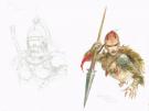 Adrian Smith - Ubisoft, Female orc warrior couleur et crayon