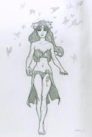 Pascal Izac - Illustration femme et papillon pour Khimaira