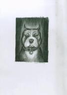 Benjamin Lacombe - Destin de chiens, Pitbull portrait + pani
