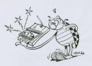 Marcel Gotlib - Coccinelle  main dans tapette sur calque