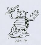 Marcel Gotlib - Coccinelle avec un crayon sur calque
