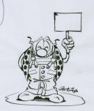 Marcel Gotlib - Coccinelle rie avec pancarte sur calque