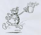 Marcel Gotlib - Coccinelle &agrave; la bi&egrave;re sur calque
