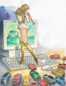 Milo Manara - Musicienne et ordinateur