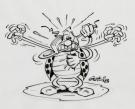 Marcel Gotlib - coccinelle  paniqu&eacute;e sur calque