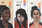  Triptyque 2 (3 portraits sur ticket m�tro)  