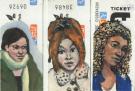  Triptyque 5 (3 portraits sur ticket m�tro)  