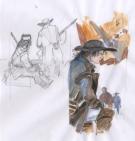 Patrick Prugne - Frenchman, Crayonn&eacute; mis en couleur - &eacute;tude 