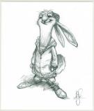 Peter de S&egrave;ve - lapin pour le film "hop" - dessin encadr&eacute;