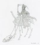 Paul Kidby - Disque Monde, death with skeletal steed