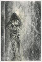 Milo Manara - illustration originale - "Iliade canto III"