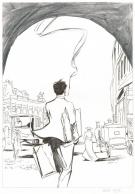 Xavier Coste - Egon Schiele, Planche originale pr&eacute;paratoire