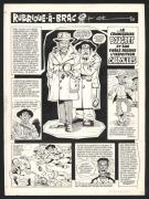 Marcel Gotlib | Planche originale n°1 pour une histoire en 5 planches Bougret the policeman. Avec représentés : Gotlib, Fred, Goscinny et une histoire en hommage à Popeye de Segar - La Rubrique-à-Brac T.3 - Rubrique-À- Brac | Daniel Maghen