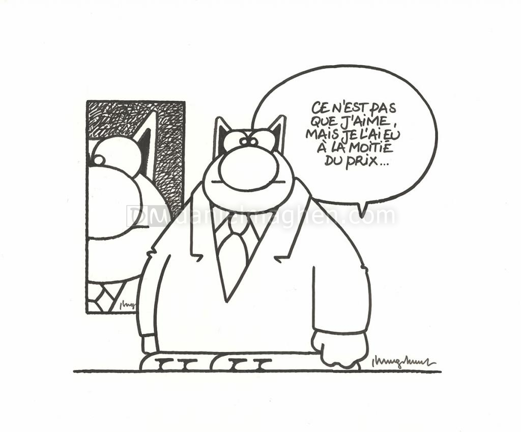 Philippe Geluck, 2022 - Le Chat : les méchants & les gentils  -  Illustration originale