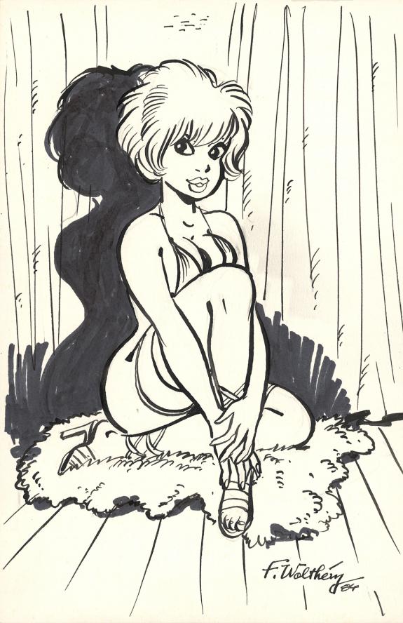 François Walthéry - Natacha, Illustration originale réalisée