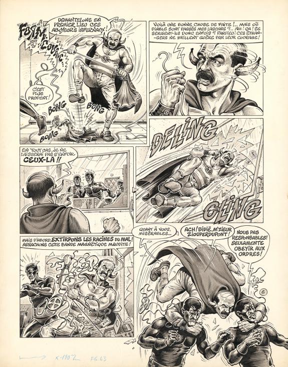 Jean Solé - SuperDupont, Planche originale n° 06, présence d