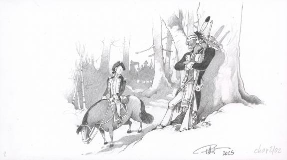 Frédéric Pillot - Le Dernier des Mohicans, Crayonné original