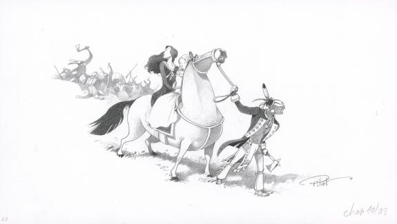 Frédéric Pillot - Le Dernier des Mohicans, Crayonné original