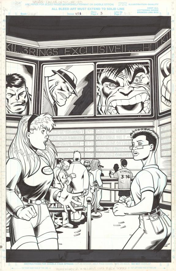 Ed Mc Guinness - L'Incroyable Hulk, Planche originale n&deg;3, H