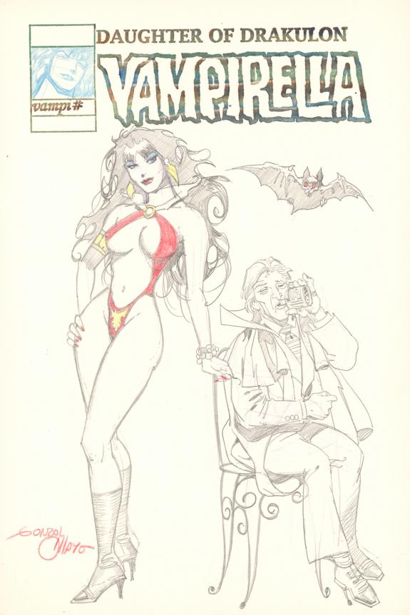 Gonzalo Mayo - Vampirella, Illustration originale, dessin pr