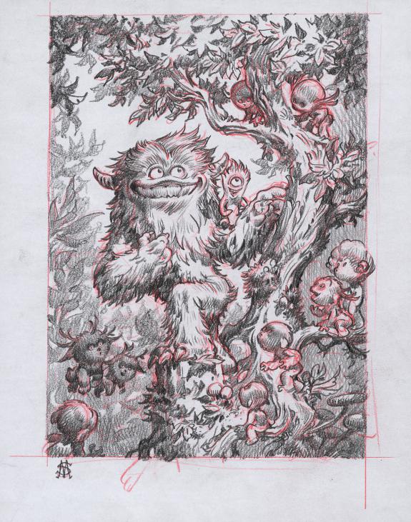 Stan Manoukian - Adolphus et Clodimir. Dessin pr&eacute;paratoire p