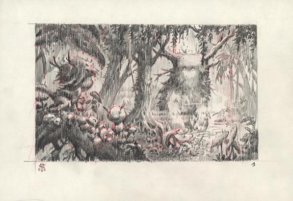 Stan Manoukian - Once Upon a Time, Crayonné original, recher