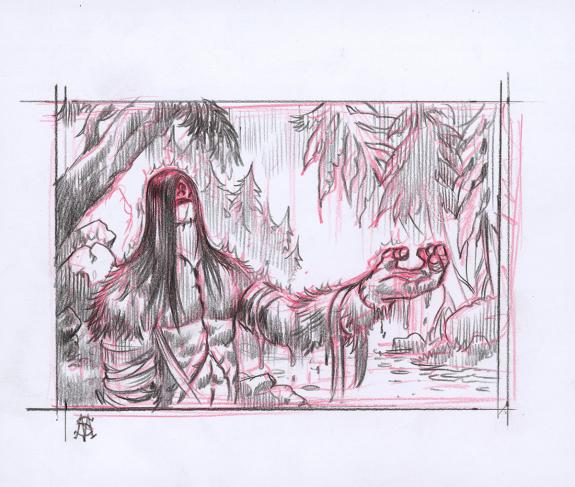 Stan Manoukian - Frankenstein, Crayonné original, recherche 