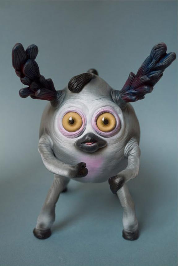 Stan Manoukian - "Puggee" Pi&egrave;ce unique en r&eacute;sine et verre