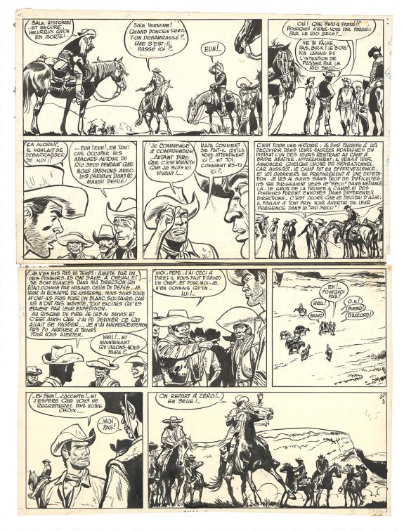 Jijé - Jerry Spring, Les Vengeurs du Sonora, Planche origina