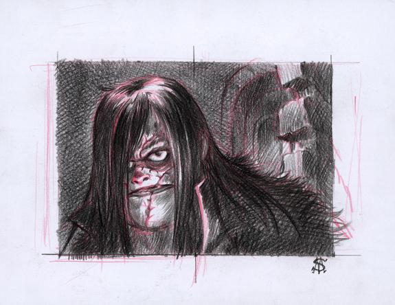 Stan Manoukian - Frankenstein, Crayonn&eacute; pr&eacute;paratoire de "Tu 