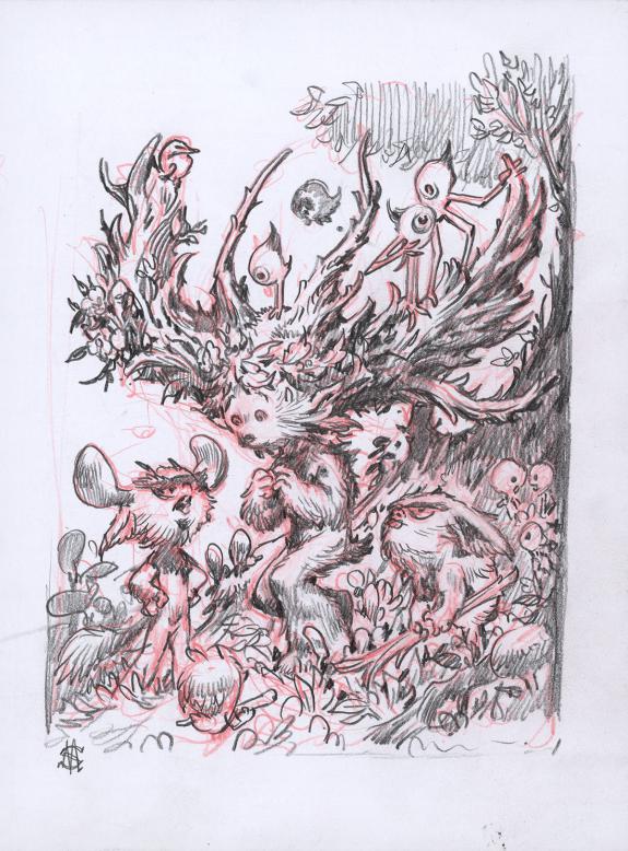 Stan Manoukian - Crayonné original,  recherche pour " Grand 