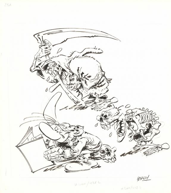 Marc Hardy - Pierre Tombal , Mort de rire, Illustration orig