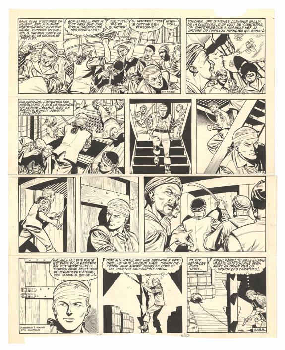 Victor Hubinon - Barbe-Rouge, D&eacute;fi au Roy, Planche originale