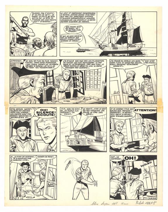 Victor Hubinon - Barbe-Rouge, L'&Icirc;le de l'homme mort, Planche