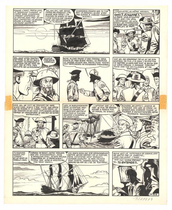 Victor Hubinon - Barbe-Rouge, Mort ou vif, Planche originale