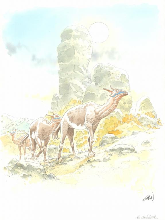 Grun - Les Hautes Herbes, Illustration originale pr&eacute;sente da