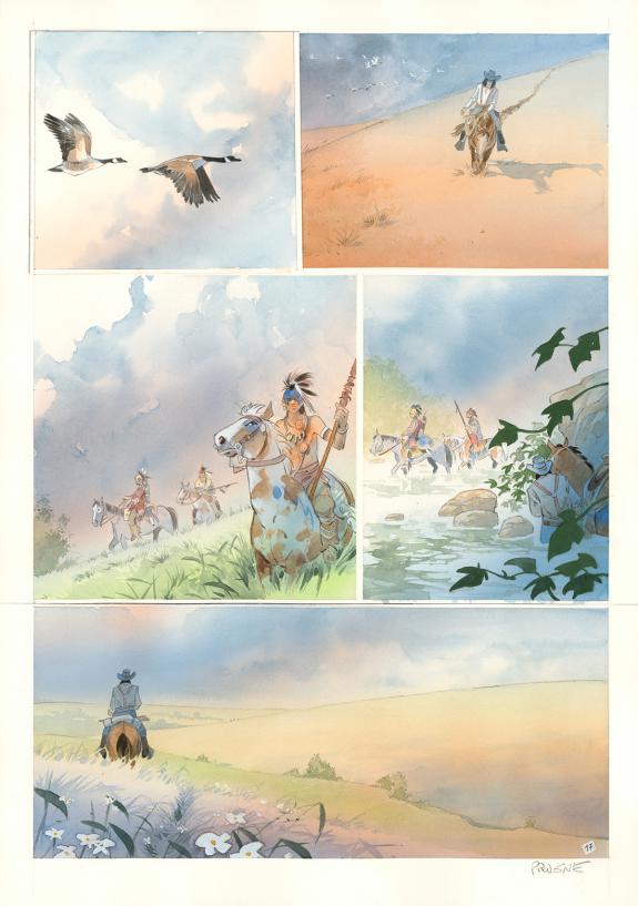 Patrick Prugne - Cheyenne, Planche originale n&deg;17, premi&egrave;re 