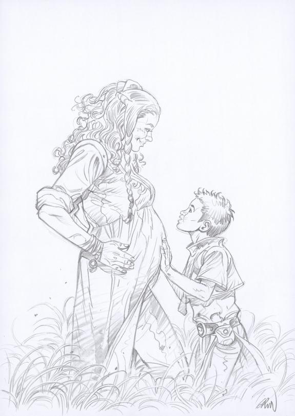 Grun - Les Hautes Herbes, Illustration originale pr&eacute;sente da