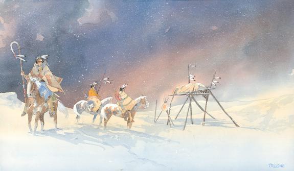 Patrick Prugne - Cheyenne, Illustration originale, "La S&eacute;pul