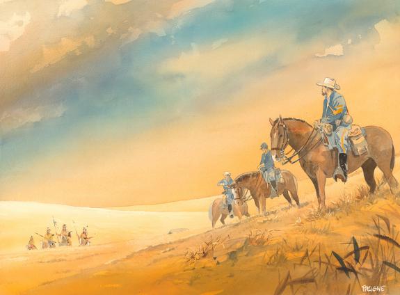 Patrick Prugne - Cheyenne, Illustration originale, "Les Rend