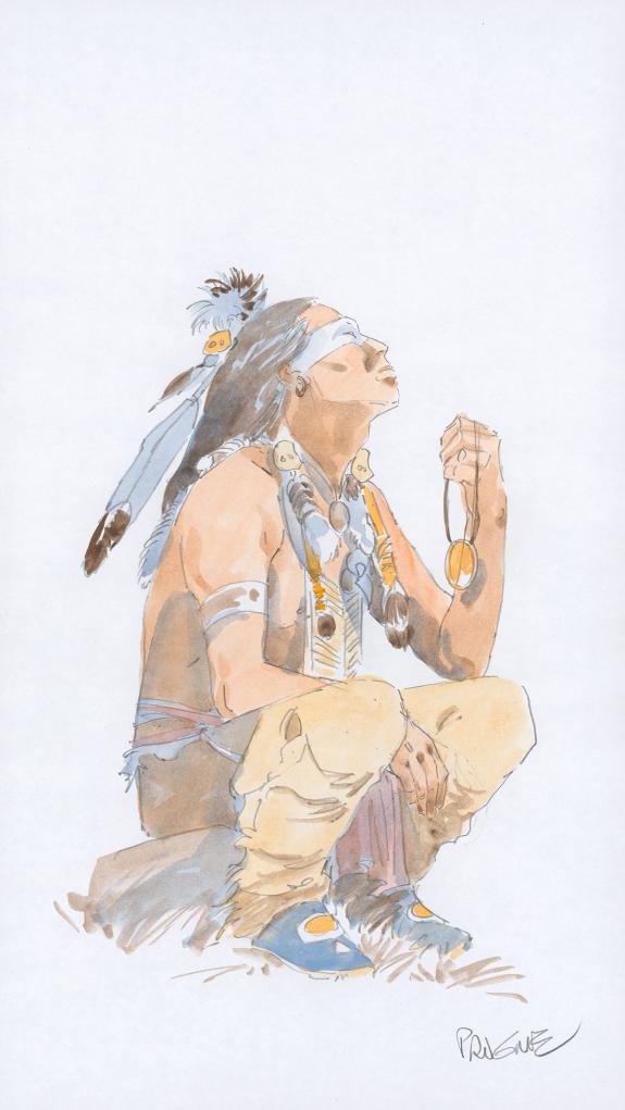 Patrick Prugne - Cheyenne, Illustration originale in&eacute;dite
