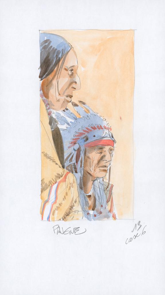 Patrick Prugne - Cheyenne, Illustration originale, recherche