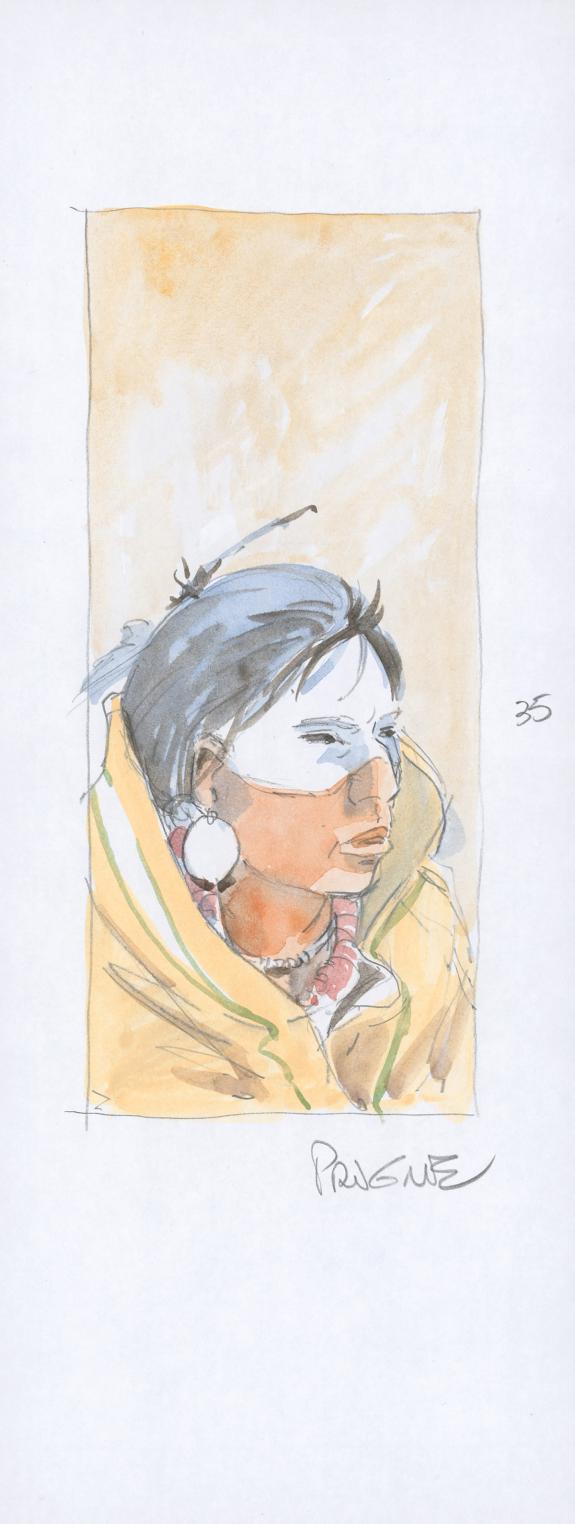 Patrick Prugne - Cheyenne, Illustration originale, recherche