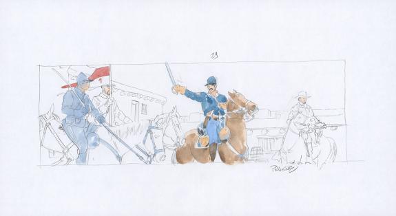 Patrick Prugne - Cheyenne, Illustration originale, recherche