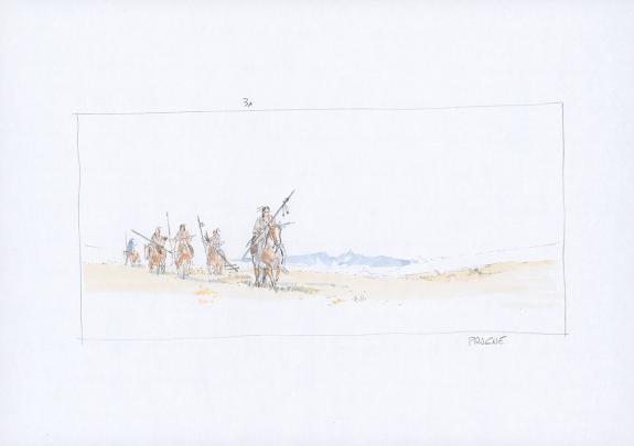 Patrick Prugne - Cheyenne, Illustration originale, recherche