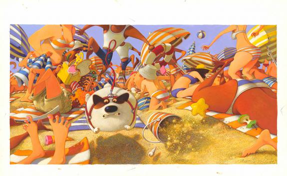 Fr&eacute;d&eacute;ric Pillot - Edmond, Edmond &agrave; la plage, Illustration or
