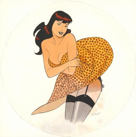 Philippe Berthet - Pin-Up, Illustration originale réalisée s