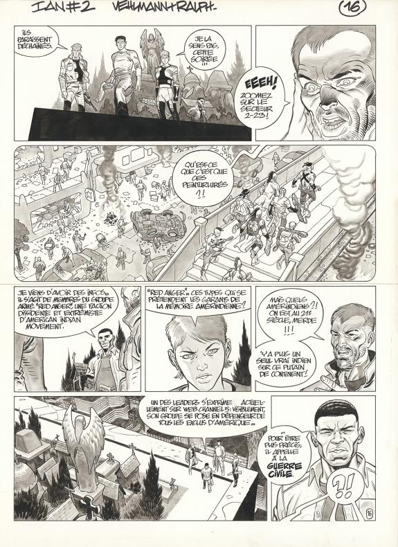Ralph Meyer - IAN, Le&ccedil;on de t&eacute;n&egrave;bres, Planche originale n&deg;16