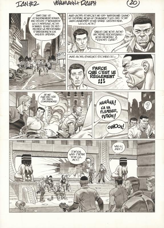 Ralph Meyer - IAN, Le&ccedil;on de t&eacute;n&egrave;bres, Planche originale n&deg;20