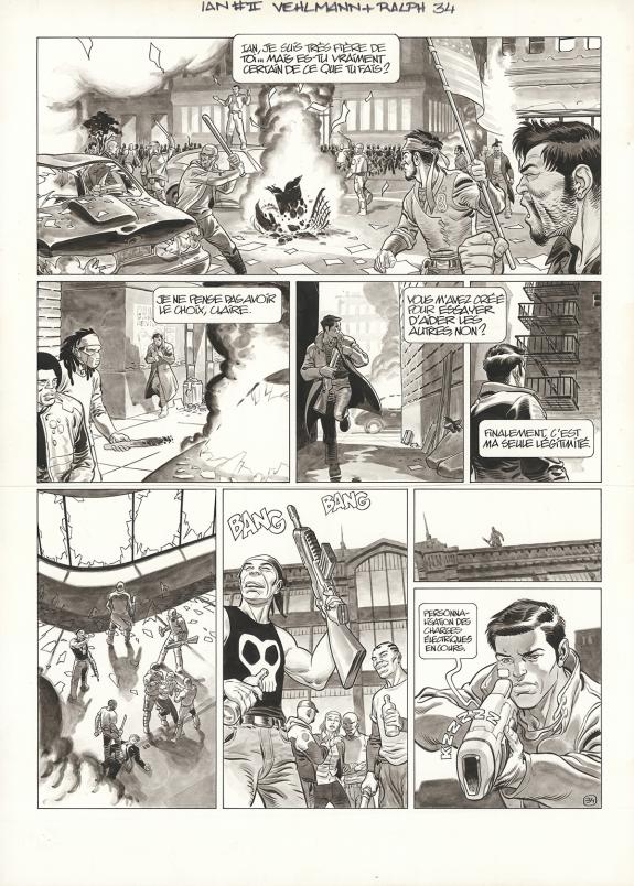 Ralph Meyer - IAN, Le&ccedil;on de t&eacute;n&egrave;bres, Planche originale n&deg;34